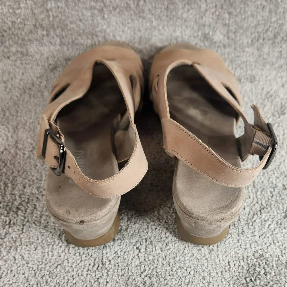 Munro Lola Stone Nubuck Slingback Wedge Walking Sandal Womens‎ 7.5 N